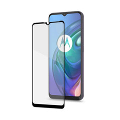 FULLGLASS - Vetro 9H con bordo colorato nero compatibile con Motorola Moto G10/ G20/ G30/ G50/ G9 Play
