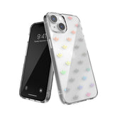 ADIDAS ORIGINALS - Cover trasparente in TPU morbido con logo trifoglio colore oro compatibile con Apple iPhone 14