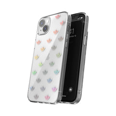 ADIDAS ORIGINALS - Cover trasparente in TPU morbido con logo trifoglio colore oro compatibile con Apple iPhone 14 Plus