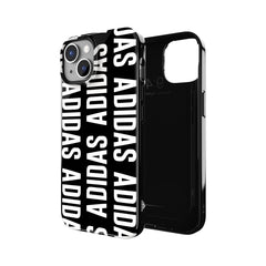 ADIDAS SPORT - Cover Graphics colore nero con scritta ADIDAS bianca TPU morbido con bordi rialzati compatibile con Apple iPhone 14