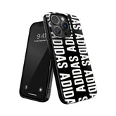 ADIDAS SPORT - Cover Graphics colore nero con scritta ADIDAS bianca TPU morbido con bordi rialzati compatibile con Apple iPhone 14 Pro