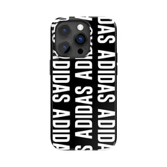 ADIDAS SPORT - Cover Graphics colore nero con scritta ADIDAS bianca TPU morbido con bordi rialzati compatibile con Apple iPhone 14 Pro