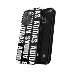 ADIDAS SPORT - Cover Graphics colore nero con scritta ADIDAS bianca TPU morbido con bordi rialzati compatibile con Apple iPhone 14 Pro