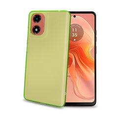 GELSKIN - Cover morbida trasparente verde in TPU compatibile con Motorola E14/ G24/ G04/ G04s