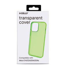 GELSKIN - Cover morbida trasparente verde in TPU compatibile con Motorola E14/ G24/ G04/ G04s
