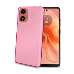 GELSKIN - Cover morbida trasparente rosa in TPU compatibile con Motorola E14/ G24/ G04/ G04s