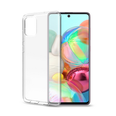 GELSKIN - Cover morbida trasparente nero in TPU compatibile con Samsung Galaxy A71