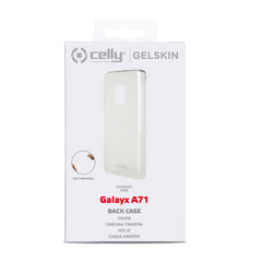 GELSKIN - Cover morbida trasparente nero in TPU compatibile con Samsung Galaxy A71