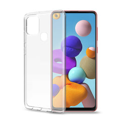 GELSKIN - Cover morbida trasparente nero in TPU compatibile con Samsung Galaxy A21s