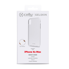 GELSKIN - Cover morbida trasparente nero in TPU compatibile con Apple iPhone Xs Max