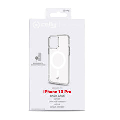 GELSKINMAG - Cover morbida trasparente in TPU, compatibile con la tecnologia Magsafe, anello magnetico color Bianco per Apple iPhone 13 Pro
