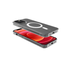 GELSKINMAG - Cover morbida trasparente in TPU, compatibile con la tecnologia Magsafe, anello magnetico color Bianco per Apple iPhone 13 Pro
