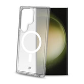 GELSKINMAG - Cover morbida trasparente in TPU compatibile con la tecnologia Magsafe, anello magnetico colore Bianco per Galaxy S23 Ultra 5G/ Galaxy S23 Ultra 5G Enterprise Edition