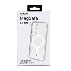GELSKINMAG - Cover morbida trasparente in TPU compatibile con la tecnologia Magsafe, anello magnetico colore Bianco per Samsung Galaxy S24+ 5G