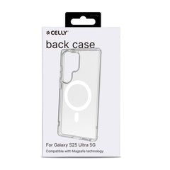 GELSKINMAG - Cover morbida trasparente in TPU, compatibile con la tecnologia Magsafe, anello magnetico Bianco x Samsung Galaxy S25 Ultra 5G/ Galaxy S25 Ultra 5G Enterprise Edition