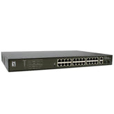 LEVELONE GEP-2821 - SWITCH 28-PORTE UNMANAGED GIGABIT POE, 390W, 24x PoE, 2x Gigabit RJ45, 2x Gigabit SFP, 802.3at/af PoE