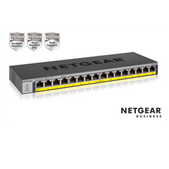 NETGEAR GS116PP Switch Unmanaged 16 porte Gigabit PoE+ (budget 183W),Garanzia a vita+NBD