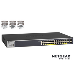 NETGEAR GS728TP Switch Smart Managed Pro 24 porte Gigabit PoE+(tot 190W),Garanzia a vita