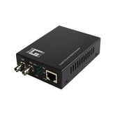 LEVELONE GVT-2003 - MEDIA CONVERTER GIGABIT da RJ45 a ST, fibra monomodale, 1310nm, 20 km