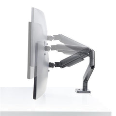 Supporto per Monitor Curvo Ultrawide fino a 49” 32:9; Braccio a Molla da Scrivania con Morsetto a C/Passante per Monitor VESA