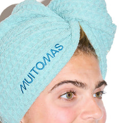 MUITOMAS - Salvietta a turbante blu ottanio