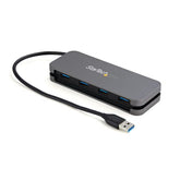Hub USB 3.0 a 4 porte - da USB-A a 4x USB-A - SuperSpeed 5Gbps portatile USB 3.2 Gen 1 Type-A Hub - USB alimentato via bus - Hub USB per laptop/desktop con cavo lungo 28cm e gestio