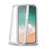 HEXAGON - Cover trasparente semi rigida, ultra resistente in TPU + Policarbonato compatibile con Apple iPhone Xs/ iPhone X