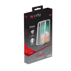 HEXAGON - Cover trasparente semi rigida, ultra resistente in TPU + Policarbonato compatibile con Apple iPhone Xs/ iPhone X
