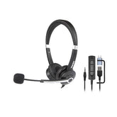 HHEADM-UJX RENOVA CUFFIA BI-AURALE CON MIC. USB-A + USB-C + JACK 3.5mm + TELECOMANDO
