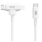 Cavo Ibrido in Silicone HyperJuice USB-C e Lightning (1,5 m / 5 ft) – Bianco