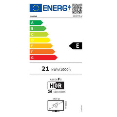 HM27JF-V Monitor 27" FHD IPS 100Hz Multimediale. Ingressi HDMI + VGA - ENERGY STAR 8.0 - Garanzia 3 anni