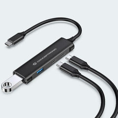 HUB 4-PORTE USB 3.0 - 2x USB-C + 2x USB-A in Alluminio