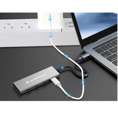 HUB 4-PORTE USB 3.2 GEN 2 -- 10Gbps. 4x USB-C, 100W USB PD, Alluminio