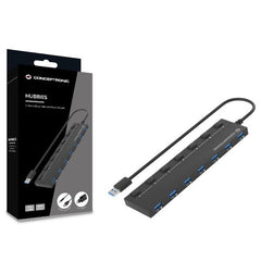 HUB USB 3.0 7-PORTE con adattatore di alimentazione, cavo da 90 cm, interruttore di alimentazione individuale