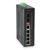 LEVELONE IES-0610 - SWITCH INDUSTRIALE 6-PORTE GIGABIT POE 126AW 802.3at/af, 4x Poe, 1x SFP, 1x SFP/RJ45 Combo, DIN-RAIL, IP60, -40°/+75°