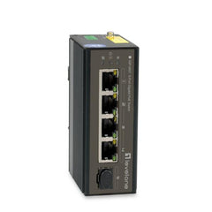 LEVELONE IGP-0502 - SWITCH INDUSTRIALE 5-PORTE GIGABIT, 802.3at/af PoE, 120W, DIN-Rail, -40°C +75°C