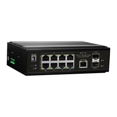 LEVELONE IGP-1061 - SWITCH INDUSTRIALE 10 PORTE GIGABIT L2 MANAGED POE 802.3AT/AF/BT, DIN-RAIL, -40°C +75°C- 8 Gigabit PoE ports + 2 Gigabit SFP ports