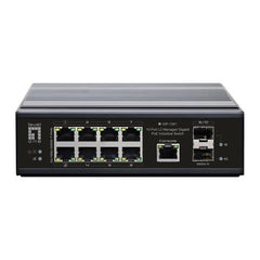 LEVELONE IGP-1061 - SWITCH INDUSTRIALE 10 PORTE GIGABIT L2 MANAGED POE 802.3AT/AF/BT, DIN-RAIL, -40°C +75°C- 8 Gigabit PoE ports + 2 Gigabit SFP ports