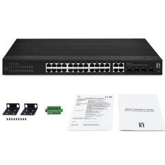 LEVELONE IGS-2128 - SWITCH INDUSTRIALE HILBERT 28-PORTE GIGABIT SMART LITE, (24x Gigabit + 4x SFP/RJ45 Combo), 19" RACK, -40°C to 75°C