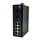 LEVELONE IGU-1071 - SWITCH INDUSTRIALE 10-Porte L2 Plus Managed Gigabit, 8x 1GbE RJ45, 2x 1/2.5GbE SFP, DIN-Rail, -40°C to 75°C