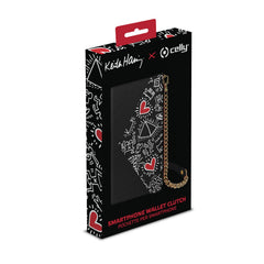 KEITH HARING - Pochette universale con fissaggio magnetico compatibile con gli smartphone fino a 6.7" dimensione display