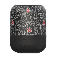 KEITH HARING - Speaker wireless, potenza audio 5 Watt, funzione TWS, resistenti all'acqua, porta USB-C, laccetto per trasporto, porta AUX