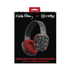 KEITH HARING - Cuffia wireless, archetto regolabile, padiglioni imbottiti, microfono incorporato, autonomia 6 ore