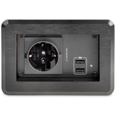 Scatola per presa di corrente singola per tavolo conferenze con 2 porte di ricarica USB