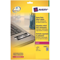 Etichette in poliestere argento - per stampanti Laser bianco/nero - 25,4 x 10 mm durevoli