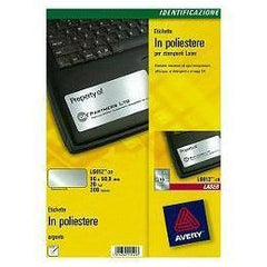 ETICHETTE IN POLIESTERE ARGENTO 20F durevoli