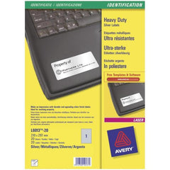 Etichette in poliestere argento - per stampanti Laser bianco/nero - 210 x 297 mm durevoli