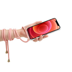 LACET - Cover trasparente in TPU morbida con laccio da collo regolabile incluso compatibile con Apple iPhone 12 Mini