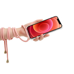 LACET - Cover trasparente in TPU morbida con laccio da collo regolabile incluso compatibile con Apple iPhone 12 Pro Max