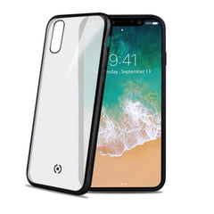 LASER MATT - Cover trasparente morbida con effetto metallo colore nero compatibile con Apple iPhone Xr